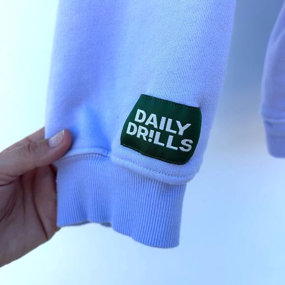 Daily Drills Set Vintage Crew Sweatshirt Super Shorts Lilac Purple Medium Large - Picture 5 of 13